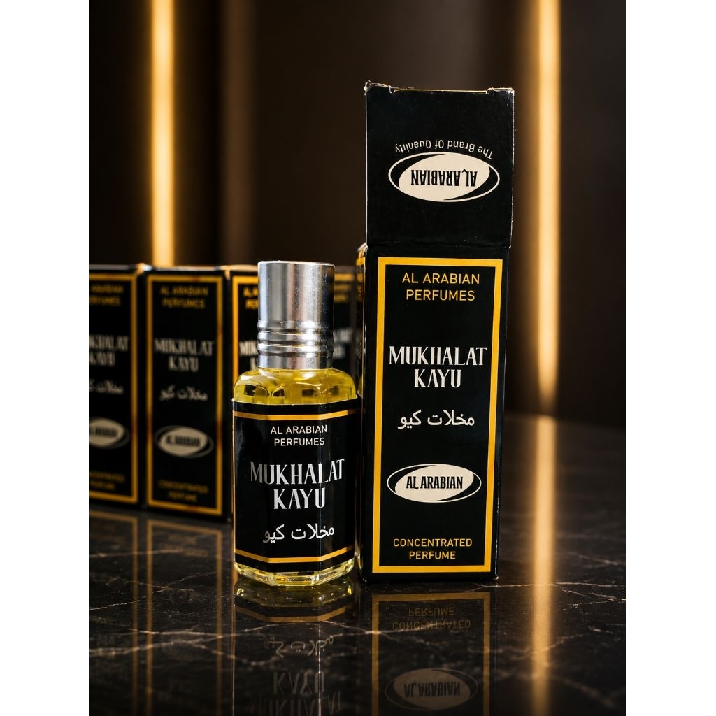 Parfum Al Arabian Mukhalat Kayu 12ml Original | Minyak Wangi Arab Non Alkohol | Aroma Kayu Oud Tahan