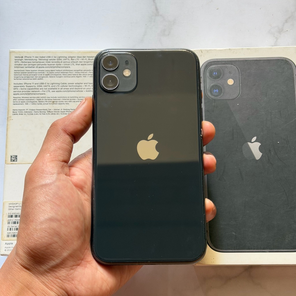 iPhone 11 64GB iBox Second Hitam Fullset Original