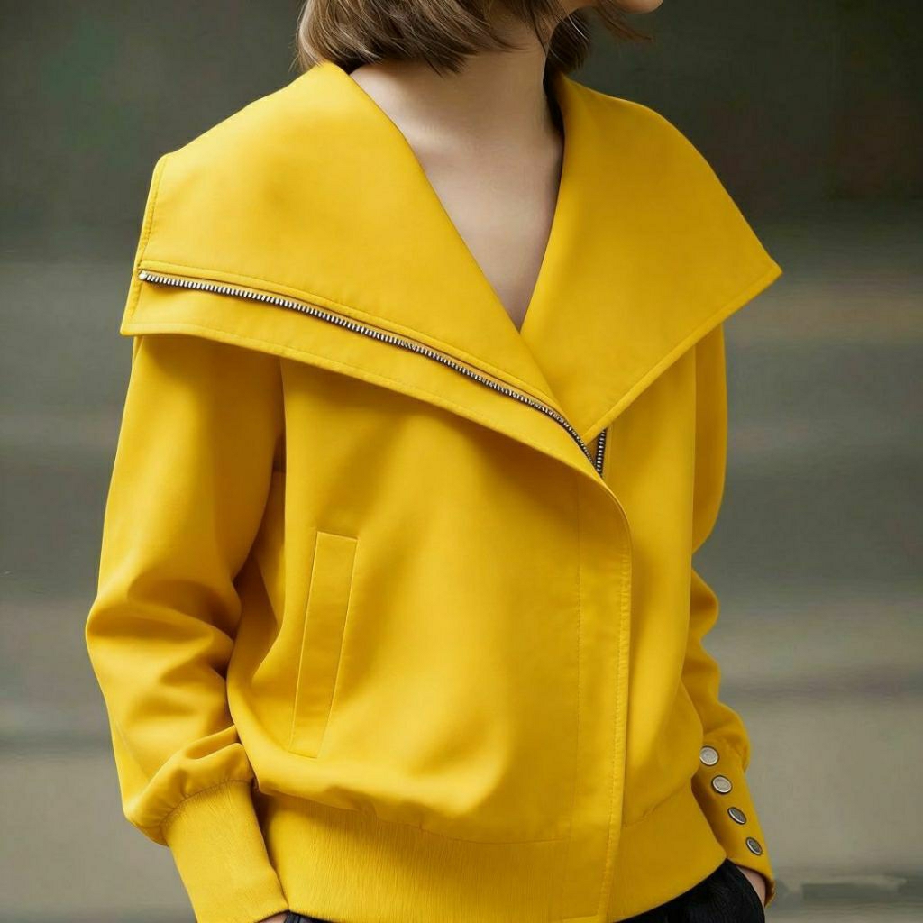 Jacket | Blouse | Model kerah lebar Jacket Asimetris