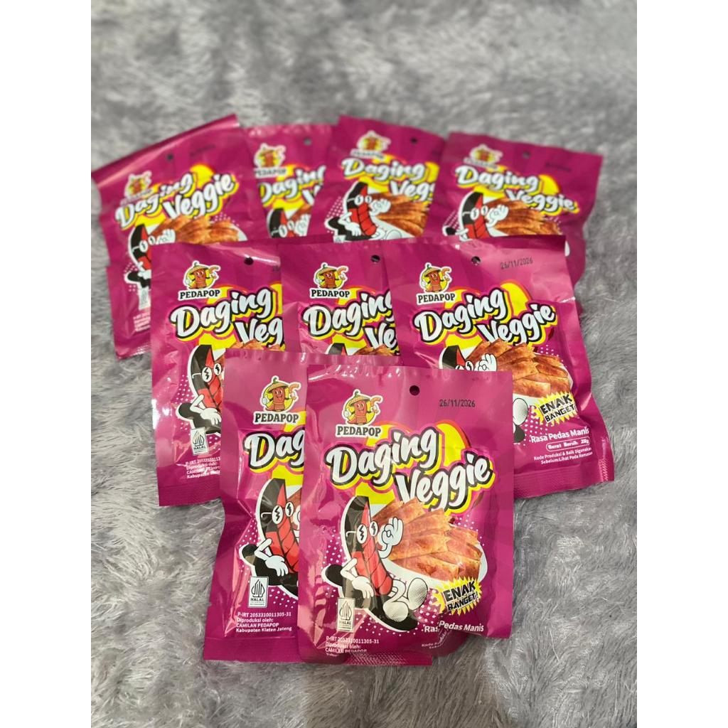 Pedapop Latiao Daging Veggie | Halal | Pedas Manis 28gram | Wulama