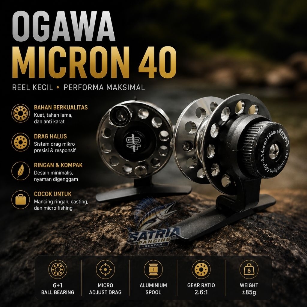 reel tokos / fly reel OGAWA MICRON 40 STAINLESS