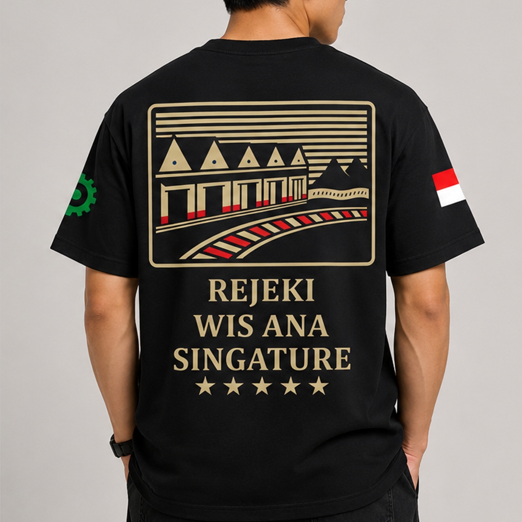 kaos Plesetan parodi REJEKI WIS ANA SINGATURE 100% katun