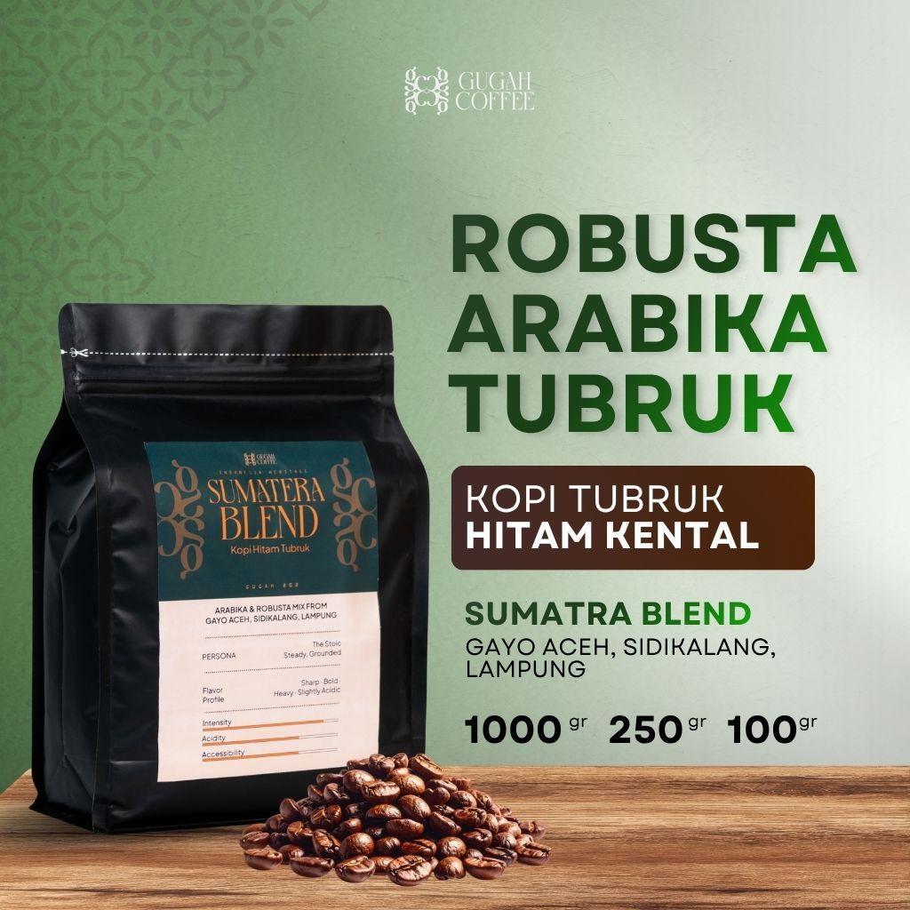 Kopi Bubuk Blend Arabika Robusta Gayo Aceh Sidikalang Lampung Kopi Asli GUGAH COFFEE