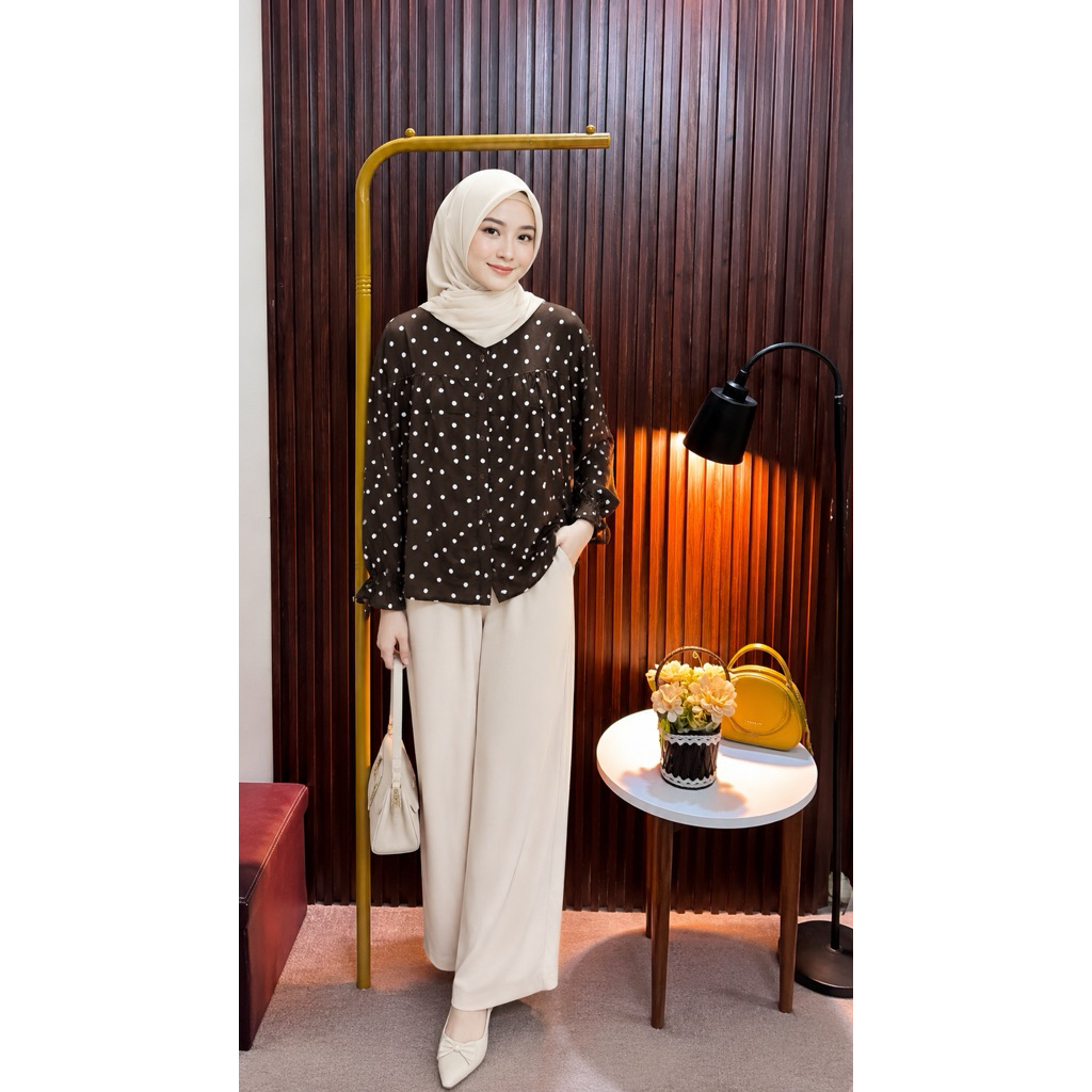 Blouse polkadot- Atasan wanita polkadot