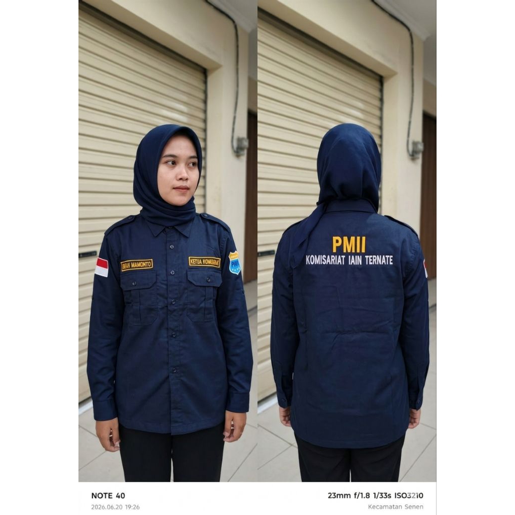 kemeja kerja baju pdh seragam kerja PMII full bordir