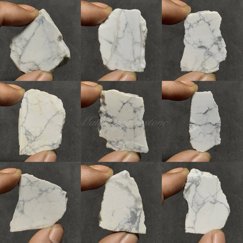 batu pirus putih langka asli natural unik bermotif / bahan batu pirus putih / batu piruh putih / bat