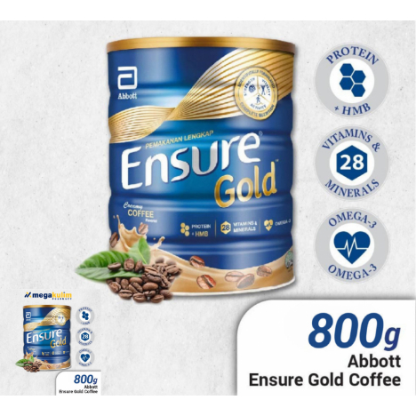 Ensure Gold Coffee | Vanilla | Wheat | Plant Based | Vanilla Zero Sucrose 800gr- Ori Malaysia
