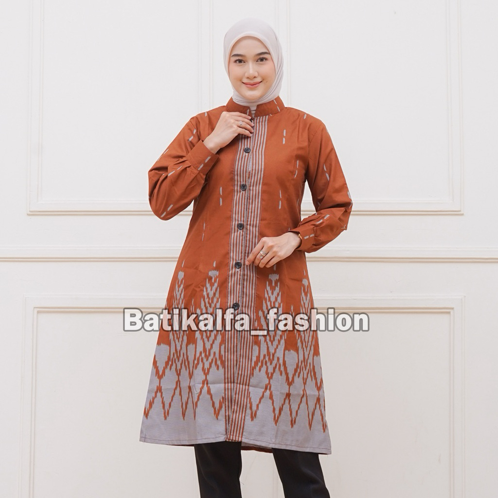 Batik Tunik Couple Modern Set Pakaian Couple Baju Batik Tunik Busui