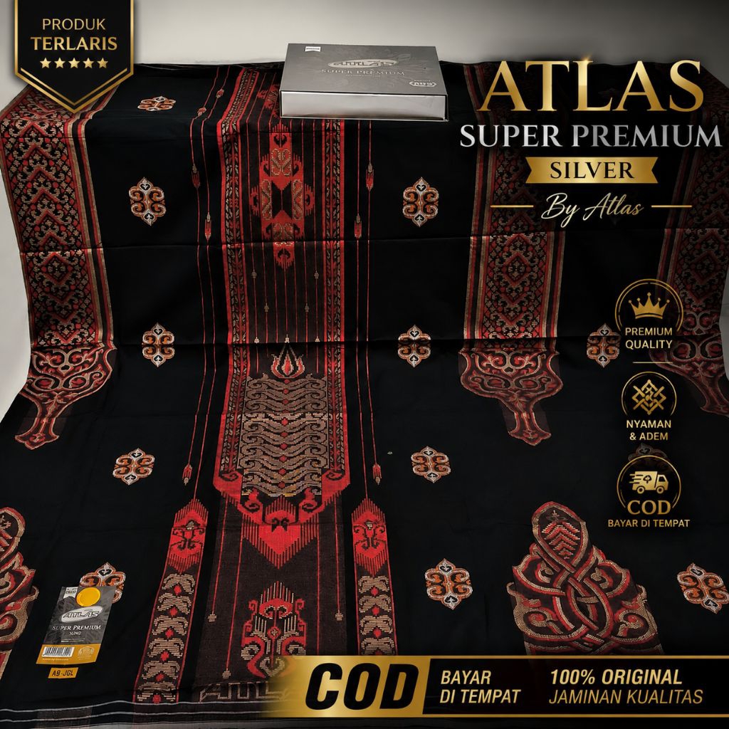 Sarung Atlas Super Premium 980  type silver Atlas Super Premium 970 gold Motif Bhs Sarung atlas silv