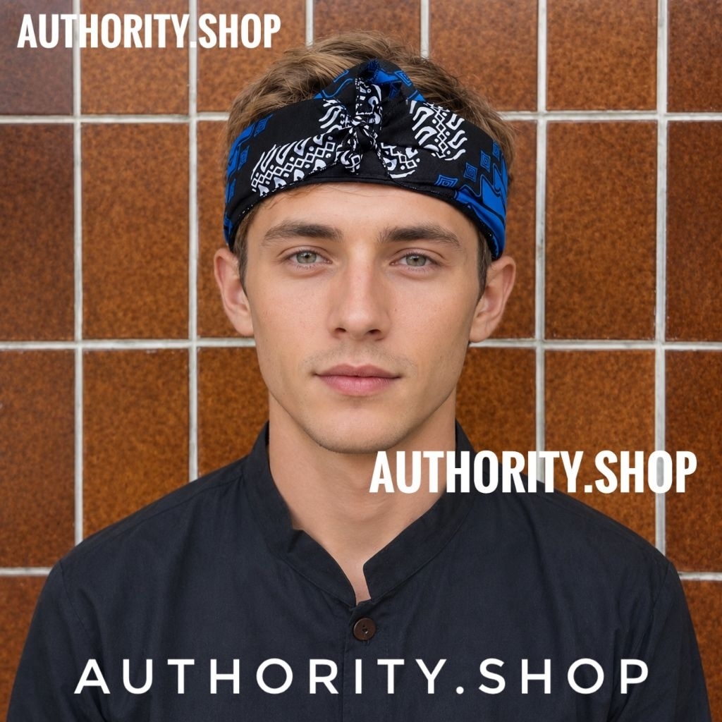 authority.shop- Ikat Kepala Dewasa Tradisional Baduy Sunda Betawi Corak Batik Biru Terbaru Termurah 