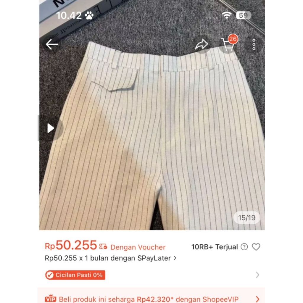 Celana Panjang Wanita Oro Pants Stripe PL ukuran M
