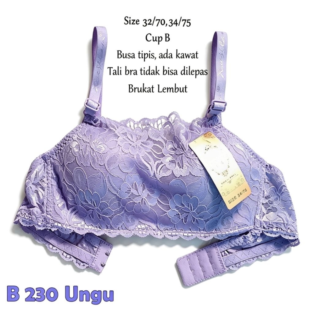 Bra brukat lembut size 32 ada kawat busa tipis B 230