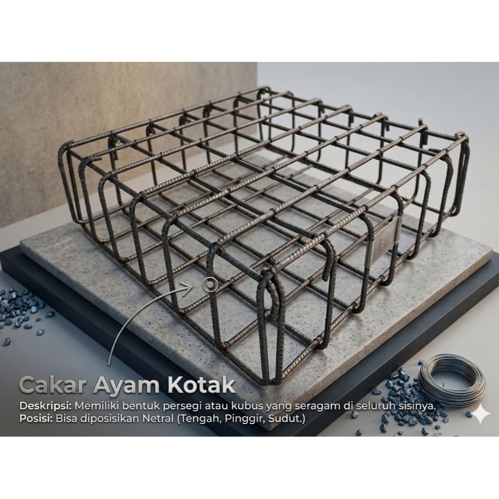 Cakar ayam kotak | Pondasi cakar ayam ukuran 50x50 - 100x100 tinggi 20cm Besi 12 & 13 toleransi -+1m