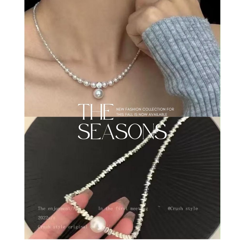 Kalung Titanium Mainan Mutiara LB001