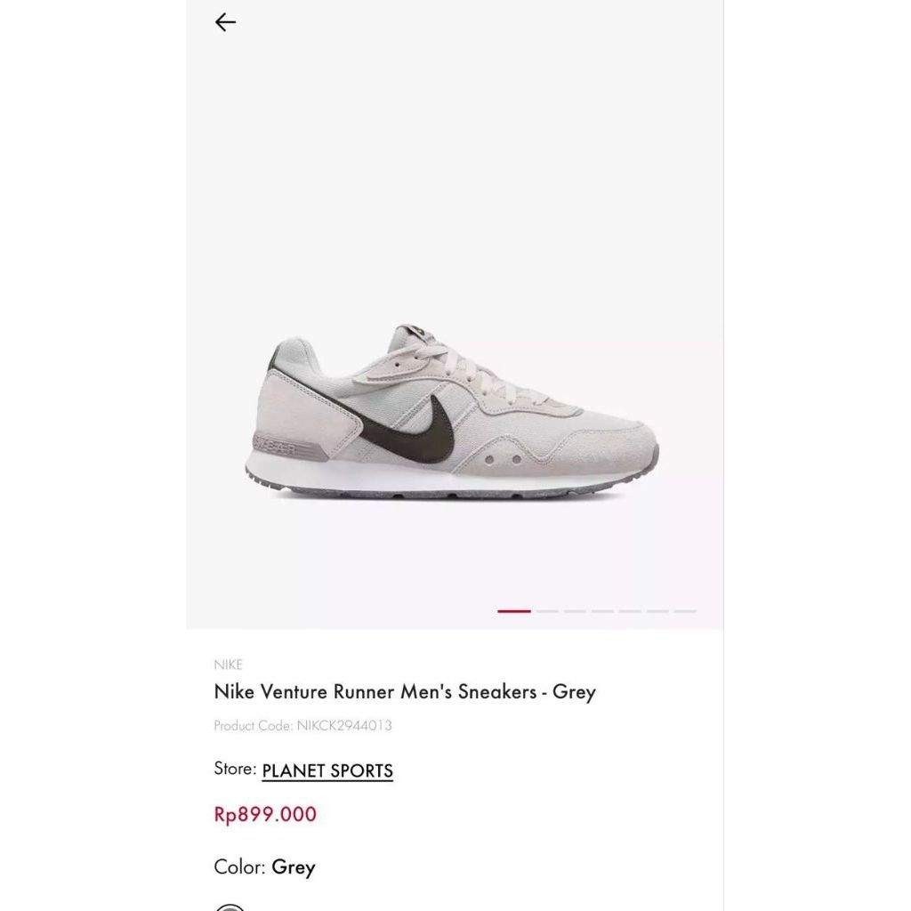 nike venture runner sneaker grey unisex 41 sepatu