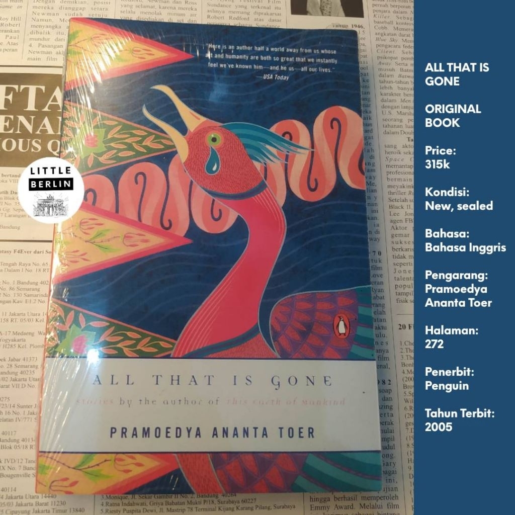 ORIGINAL Novel PRAMOEDYA ANANTA TOER All That Is Gone (English Penguin Books) Cerita Dari Blora Kump