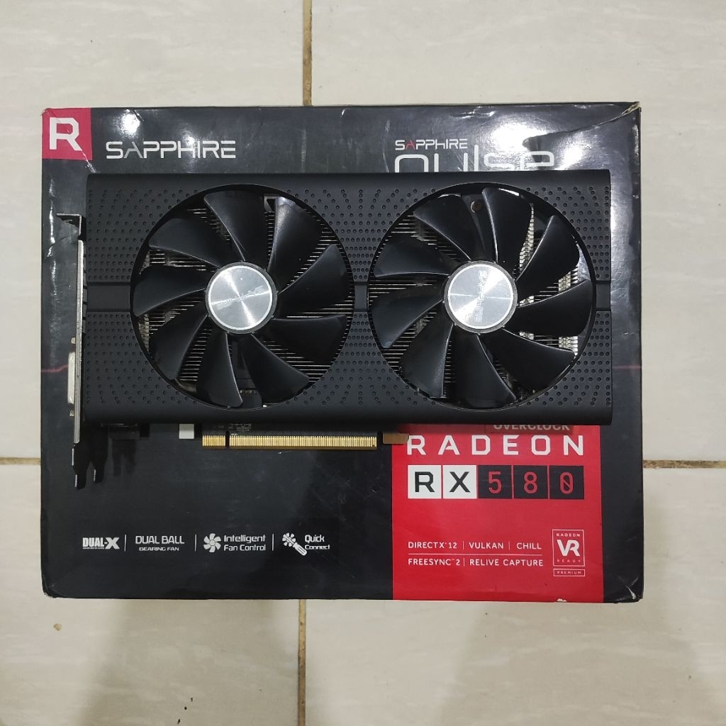 RX 580 4GB Sapphire pulse Fullset dus Siap gaming
