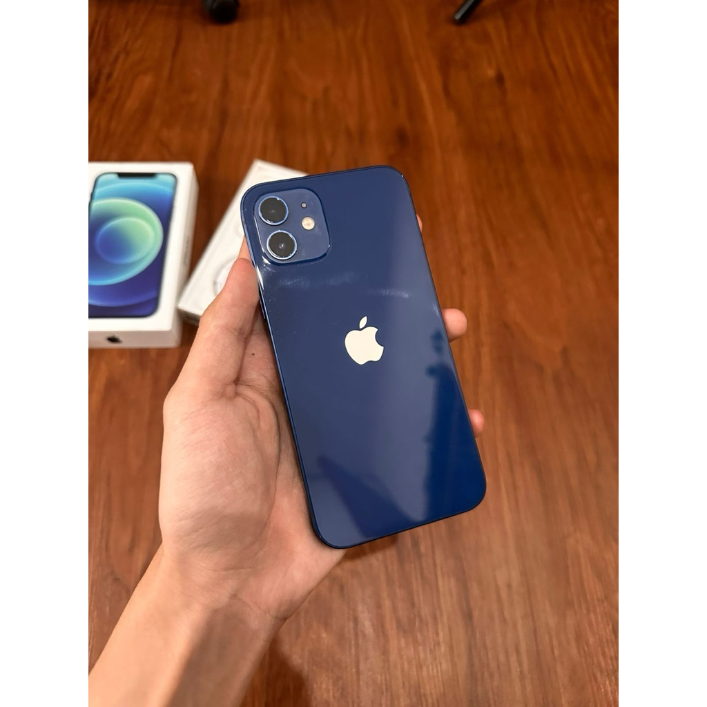 (Dual sim) Iphone 12 256GB Beacukai sinyal permanen all operator apple iPhone biru bekas preloved se