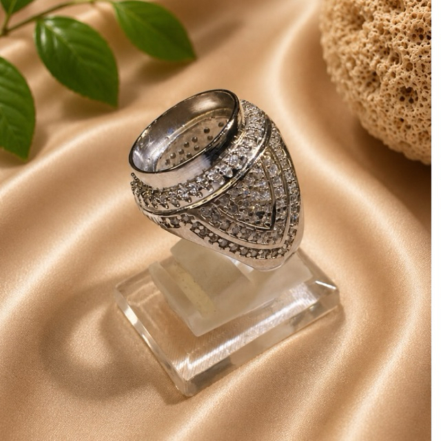 Ring/Emban Cincin Alpaka Microsetting Tanam 16x14 mm