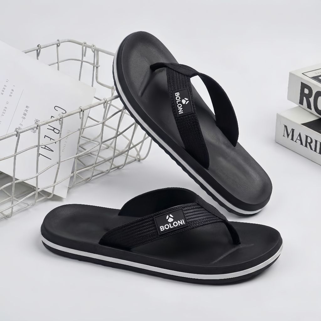 Sandal Jepit Pria Boloni Sandal Santai Cowok Sandal Jepit Laki Laki Anti Licin Sandal Flip Flop Pria