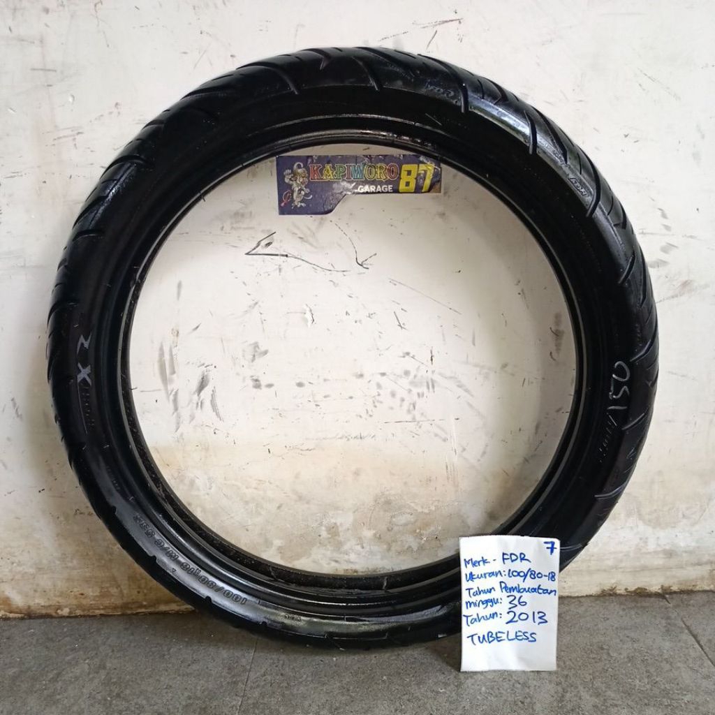 ban bekas,,,FDR... TUBELESS ukuran 100/80-18