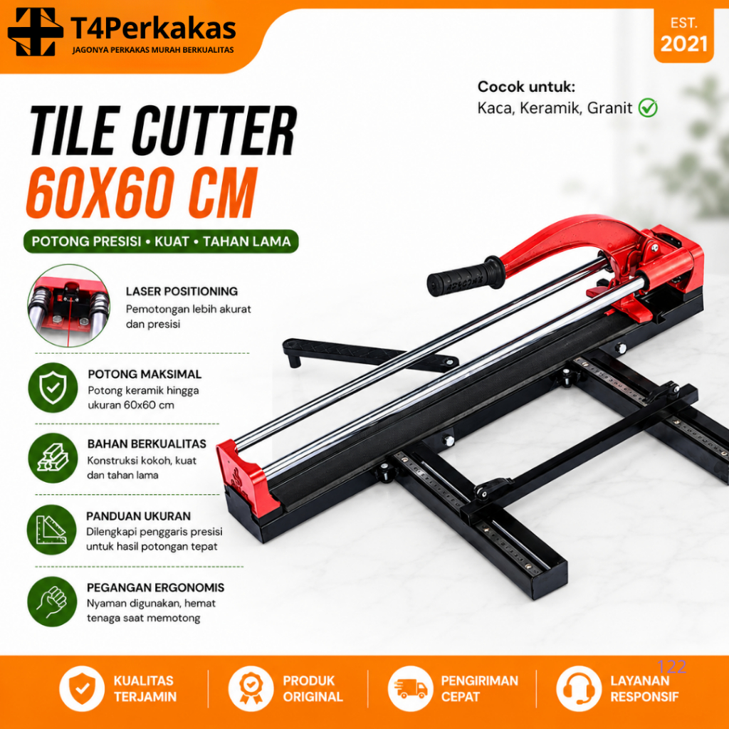 Pemotong Granit Alat potong Keramik 100 CM Tile Citter Manual Laser Pemotong Granit