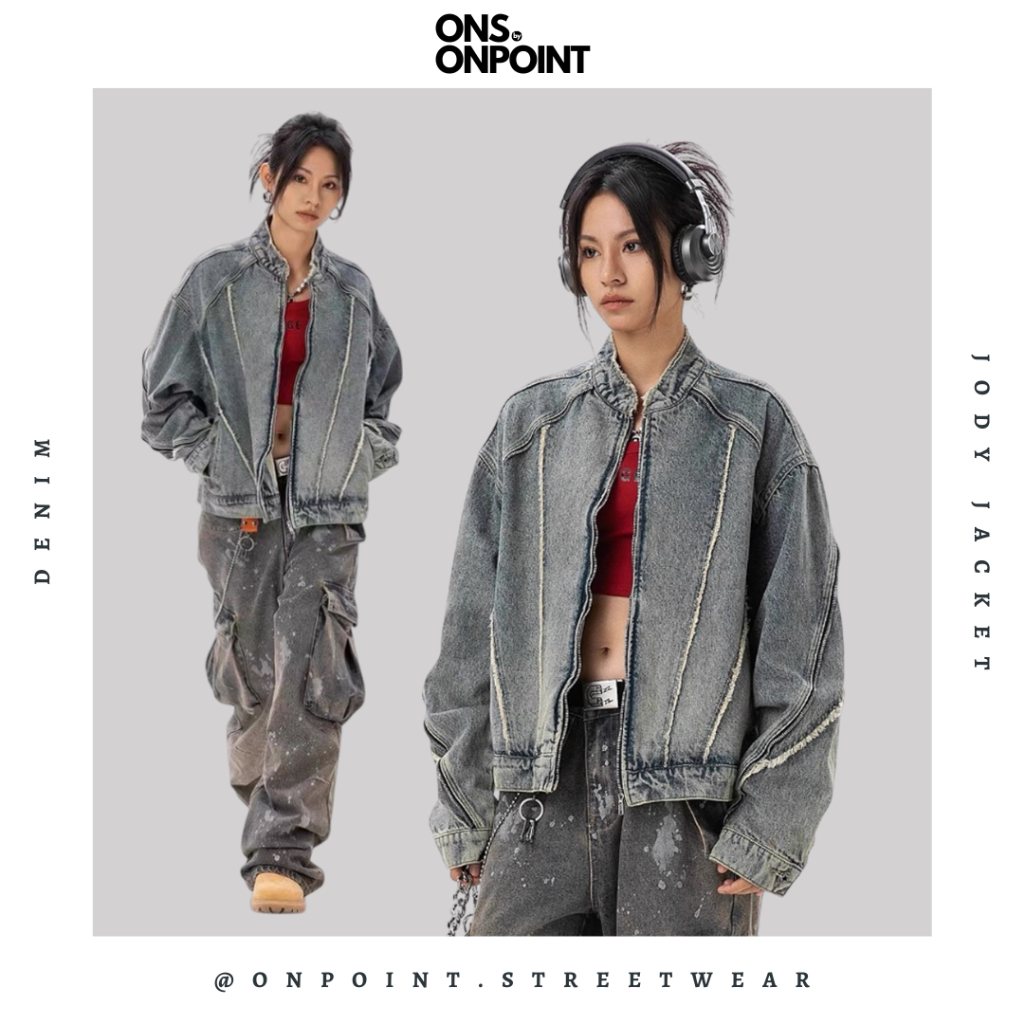 [ONS BY ONPOINT] Jody Denim Jacket - jaket denim pria jaket varsity pria leather jacket baseball jak