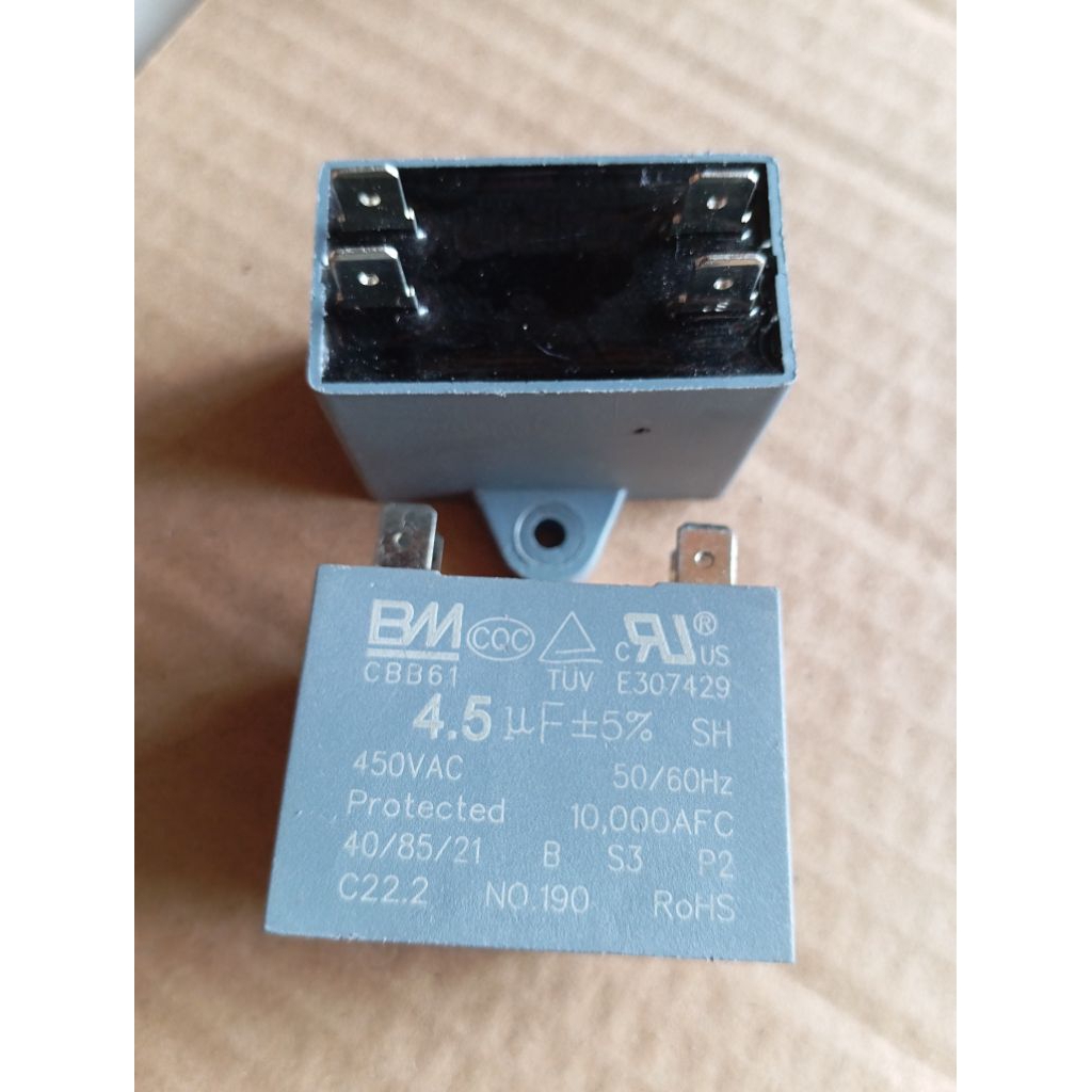 Kapasitor Fan AC CBB61 4,5uf / Kapasitor Kipas Angin BM CBB61 4,5Uf Kaki 4 Pin 4