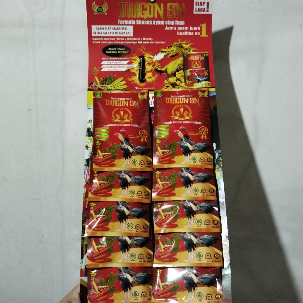 Dragon SN 1 Renteng Murah Isi 10 sachet- Meningkatkan Agresivitas dan Daya Tahan Ayam