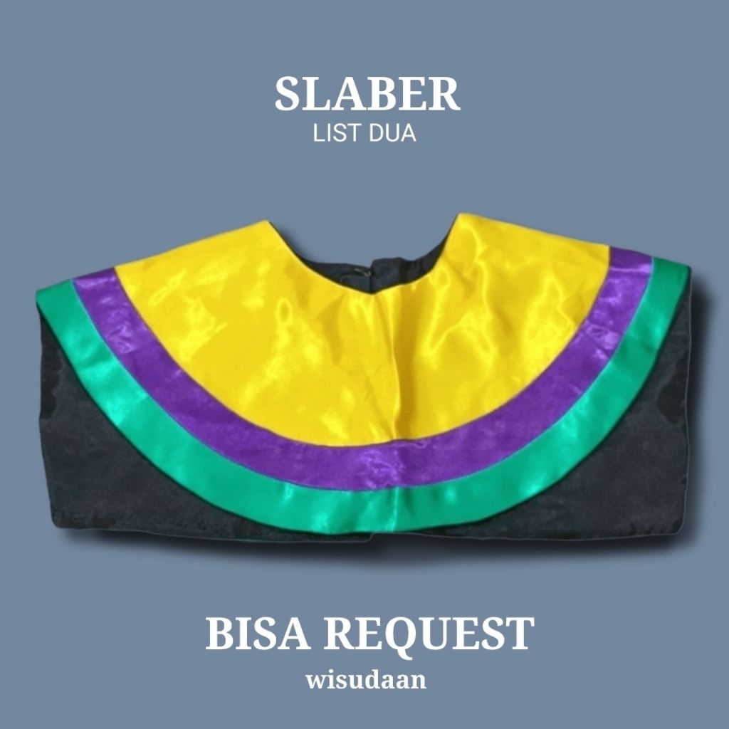 Slaber Wisuda List Dua perlengkapan wisuda aksesoris wisuda kerah slaber