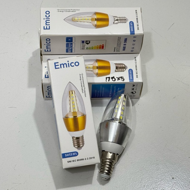 Lampu Candle Led Lampu 5 watt Drat E27 dan E14 Cahaya Putih