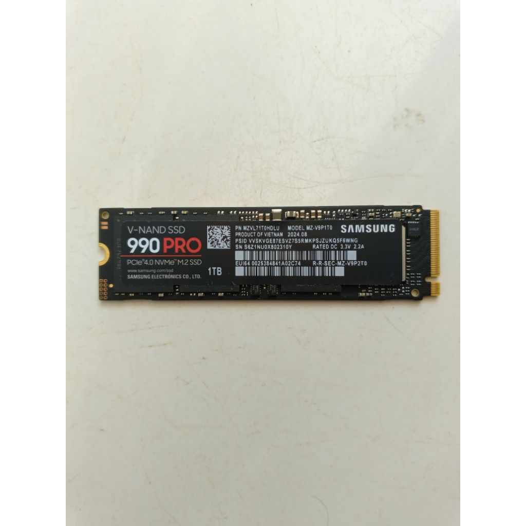 SSD NVME Samsung 990 Pro 1TB PCIe 4.0 - Second Like New Health 100%