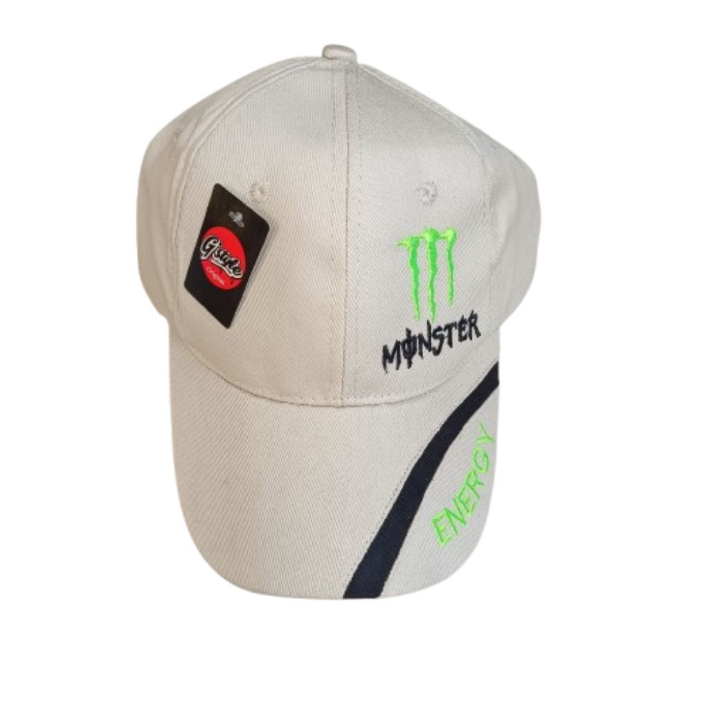 Topi Monster Energy Racing Cap Premium Bordir Full Logo AdjustableTopi Baseball Monster Energy Hitam