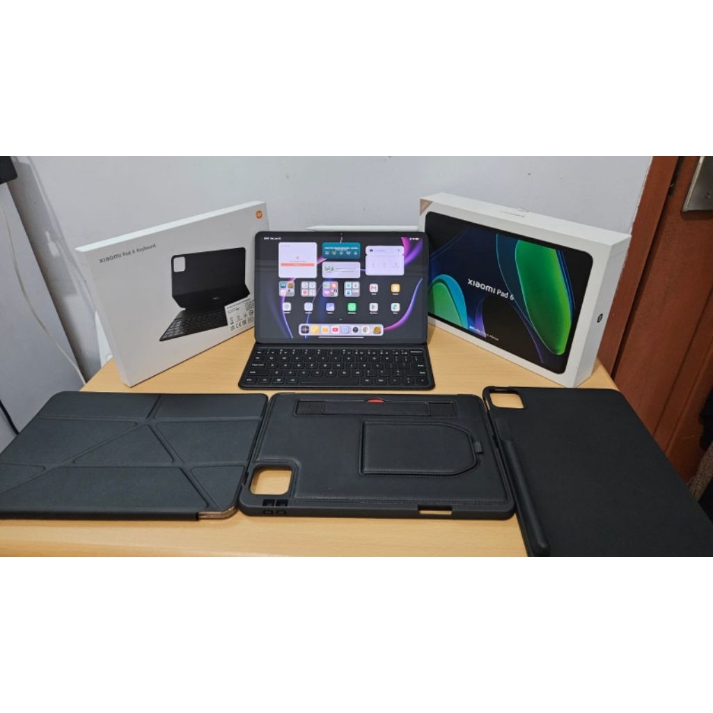 (Second) Xiaomi Pad 6 8GB/256GB + Keyboard Original Xiaomi + Bonus Stylus Pen universal & 3 Case tab
