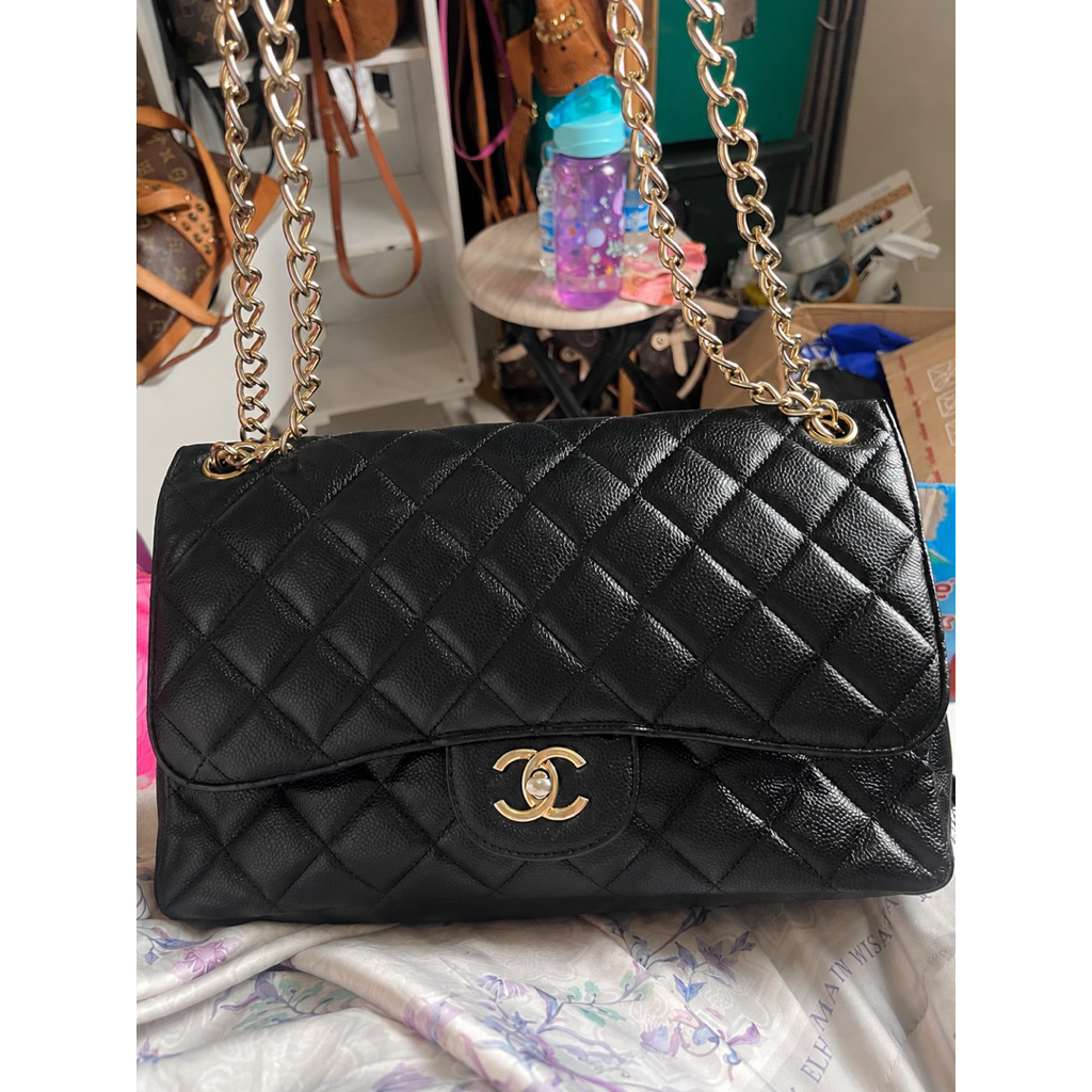 READY PRELOVED CHANEL CLASSIC SIZE BESAR CAVIAr