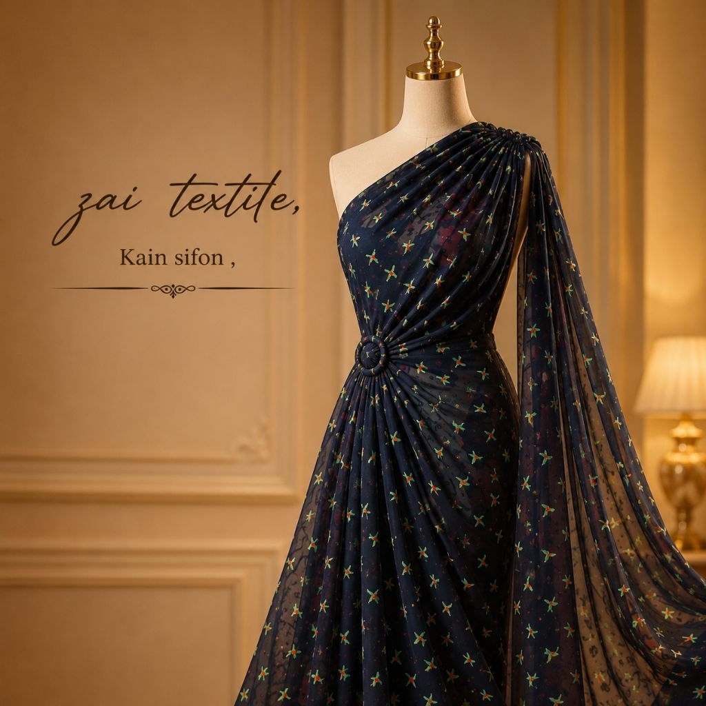 kain sifon motif bunga - kain sifon - kain sifon ceruty - kain sifon premium