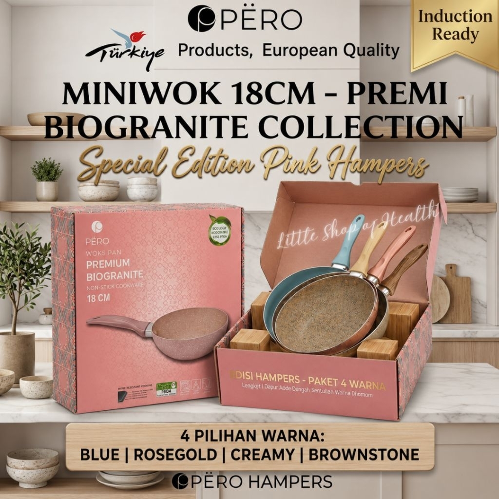 PERO MINI WOKPAN 18CM - SPECIAL EDITION PINK HAMPERS BOX - WAJAN PENGGORENGAN PERO ORIGINAL