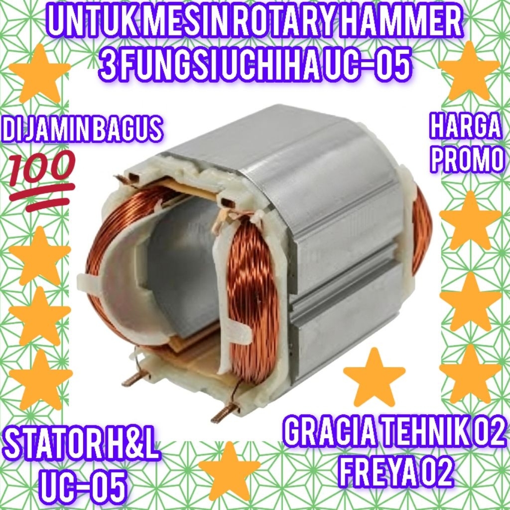 STATOR UCHIHA UC-05 MESIN BOR ROTARY HAMMER UCHIHA UC-05 RUMAH ANGKER UNTUK MESIN UCHIHA UC-05 POLOS