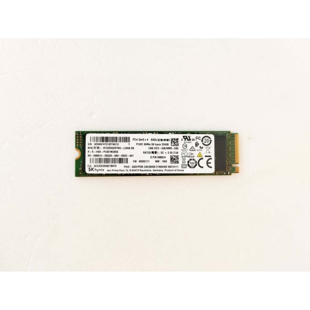 SSD NVME M.2 SK Hynix 256GB PCIe Gen 3.0