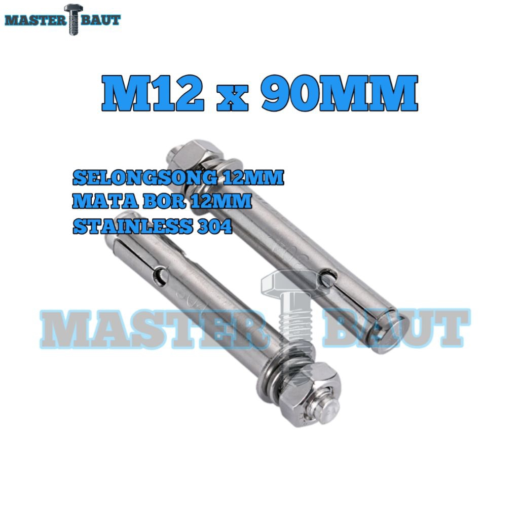 Dynabolt M12 x 90 Stainless 304 / Dynabolt Mata Bor 12MM SS 304