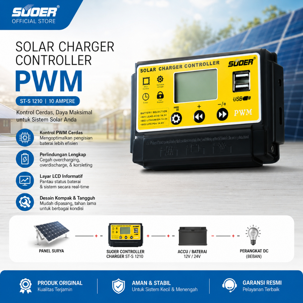 SUOER CONTROLLER CHARGER ST-S 1210 10 AMPERE