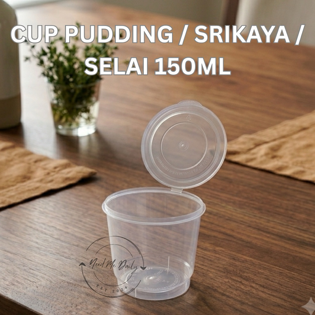 Cup Puding Jelly 150ml 25pcs | Thinwall Slime Saos Sambal Selai Cup Mini Tutup Senyawa
