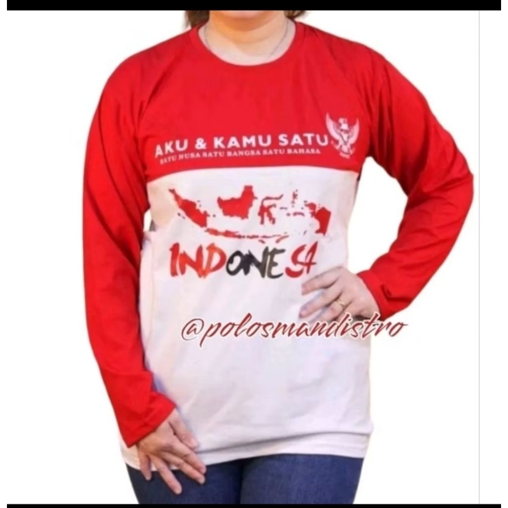 Baju Kaos DEWASA 17 AGUSTUS Lengan Panjang Bahan Katun