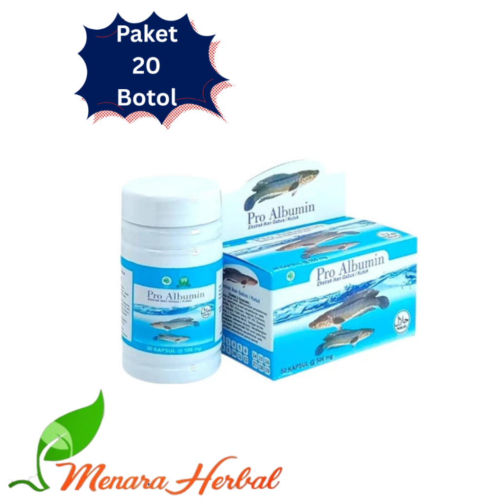 Pro Albumin Ash-Shihah | Ekstrak Ikan Gabus | Paket Hemat 20 Botol Pro Albumin