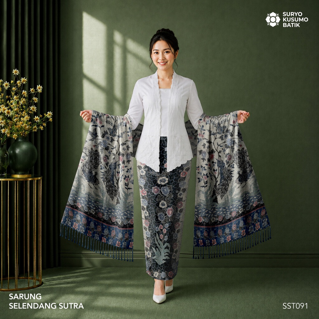 Suryo Kusumo Batik - Kain Batik Tulis Sarung Selendang Sutra Wanita  SLS6