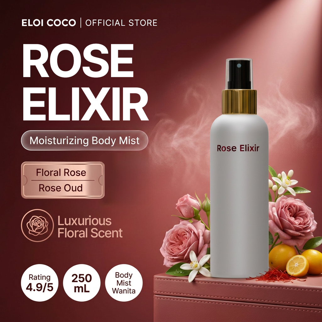 Eloi Coco Rose Elixir Body Mist 250ml - Body Mist Wanita Floral Rose Feminine