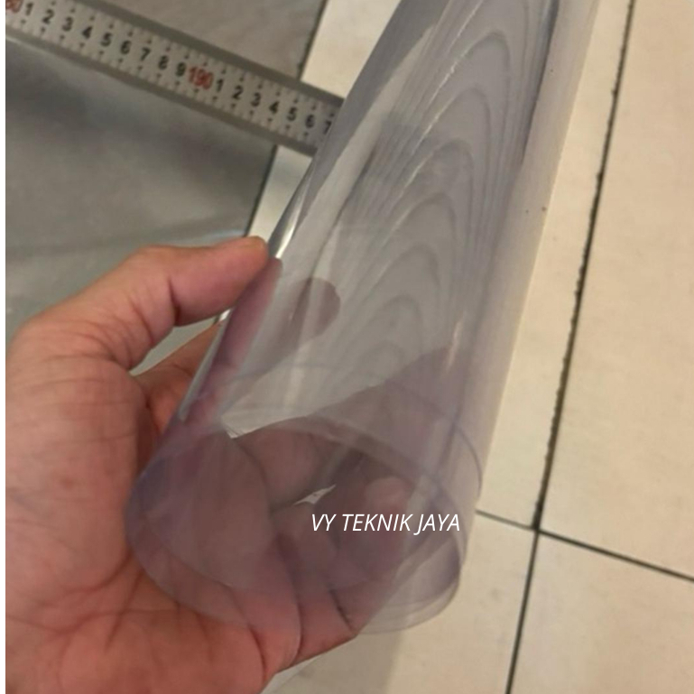 Plastik Mika Kaku 0,5mm x 70 cm x 50 meter / Plastik Mika Transparan / Rigid PVC Transparan