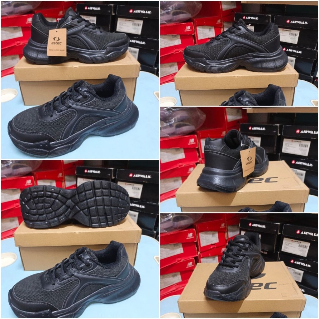 Sepatu Astec Lakh full black original resmi sport station