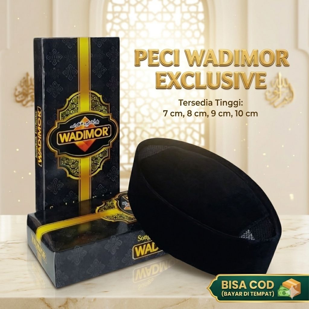 Peci Wadimor Exclusive Peci Songkok Hitam Peci Santri Kopiah peci wadimor hitam peci wadimor origina