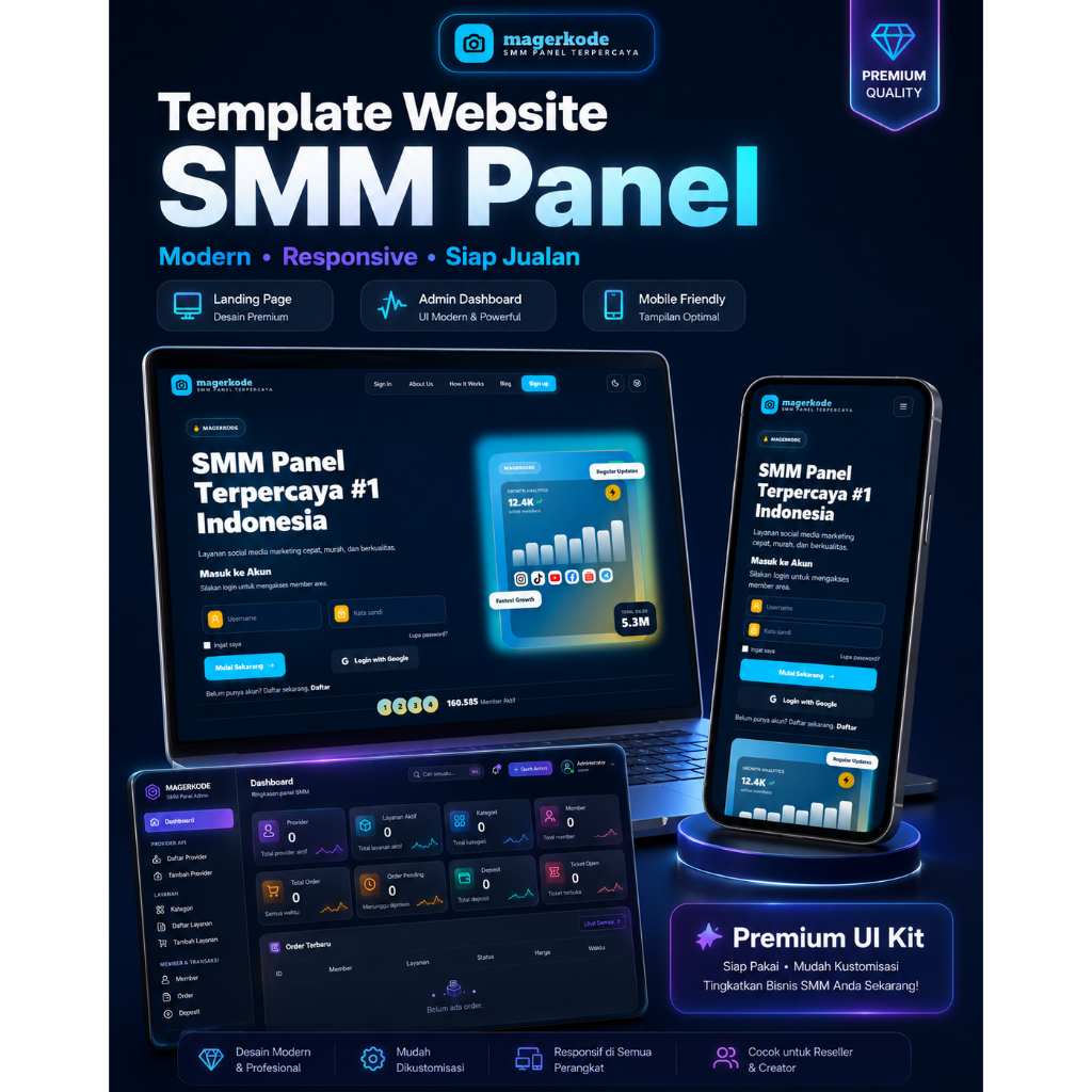 Script SMM Panel Lengkap | Laravel + React | Tripay & Midtrans